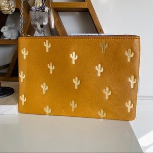MADEWELL leather yellow gold cactus clutch purse